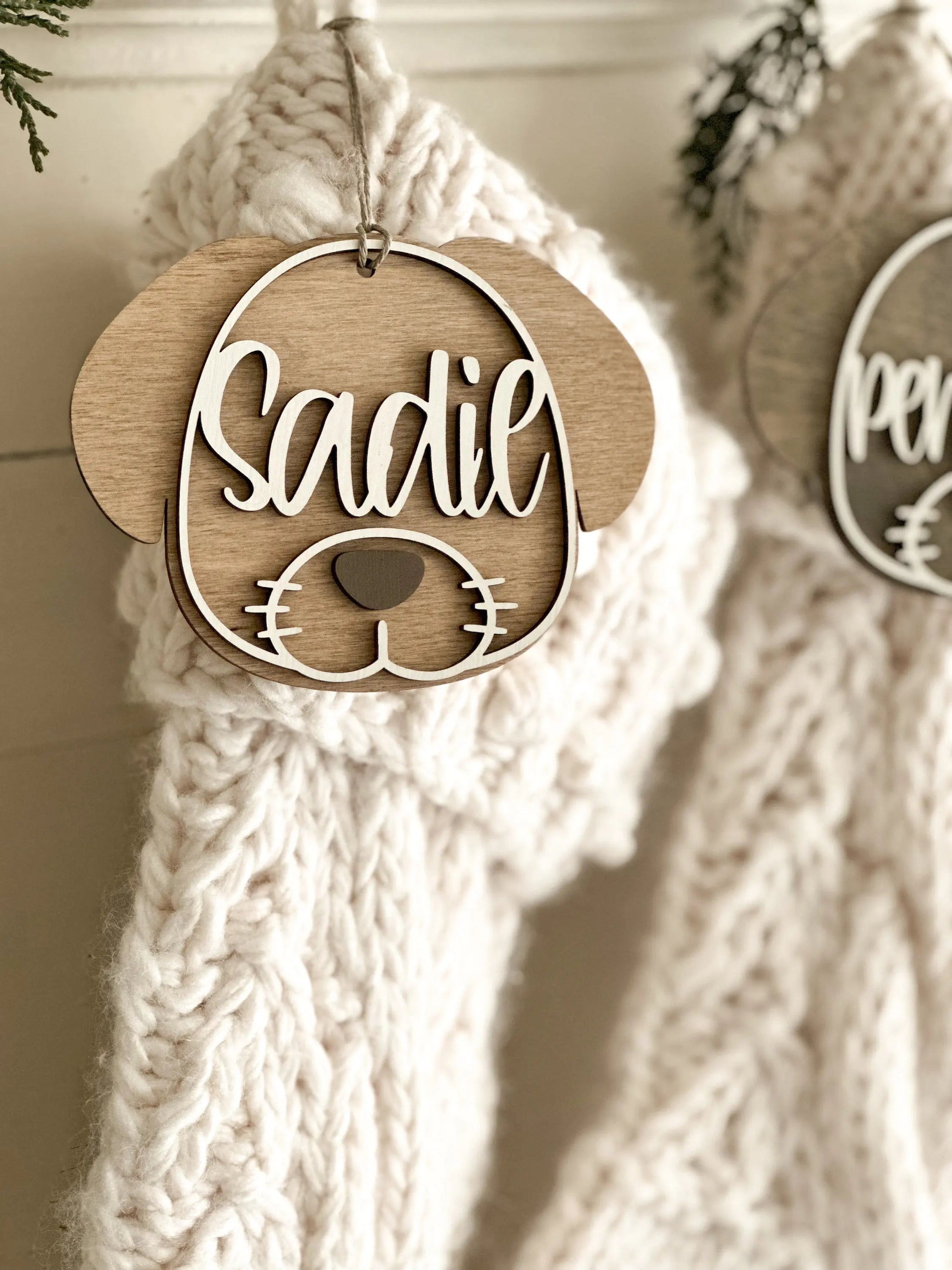 Personalized Wood DOG Ornament