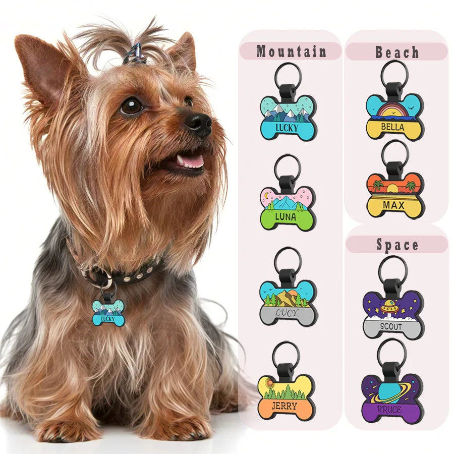 Bone-Shaped Silicone Pet ID Tag