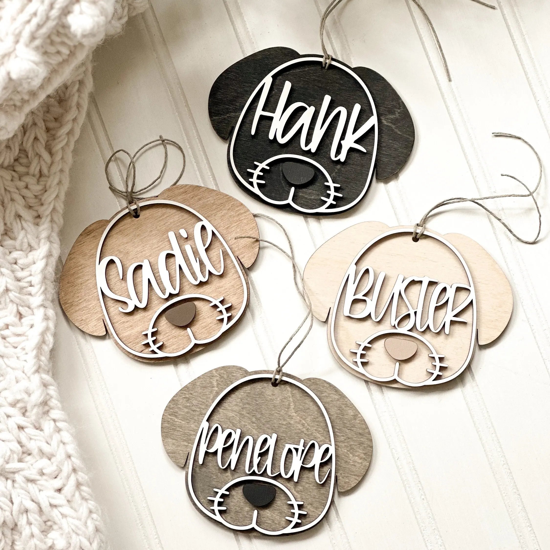 Personalized Wood DOG Ornament