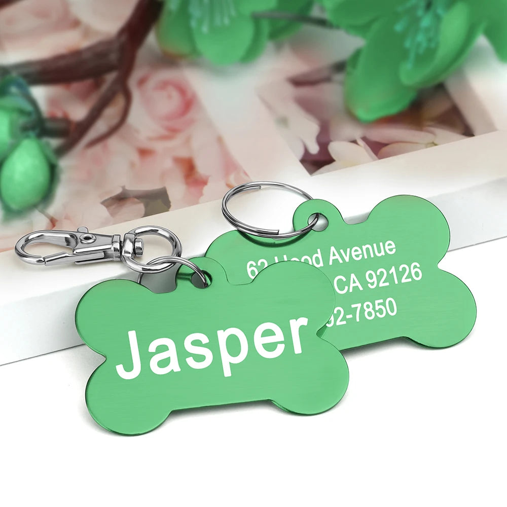 Bone-Shaped Stainless Pet ID Tag
