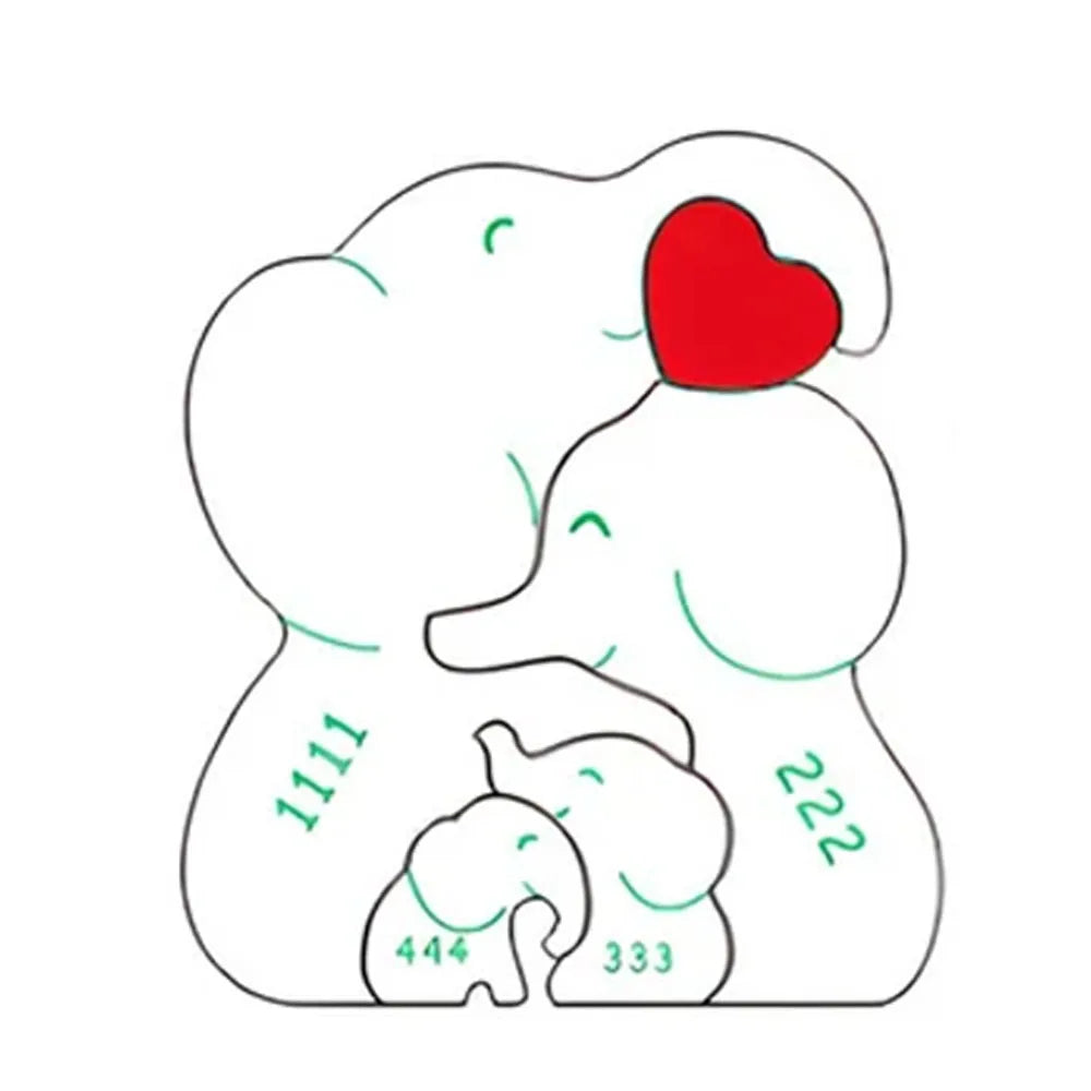Wooden Elephant Family Puzzle