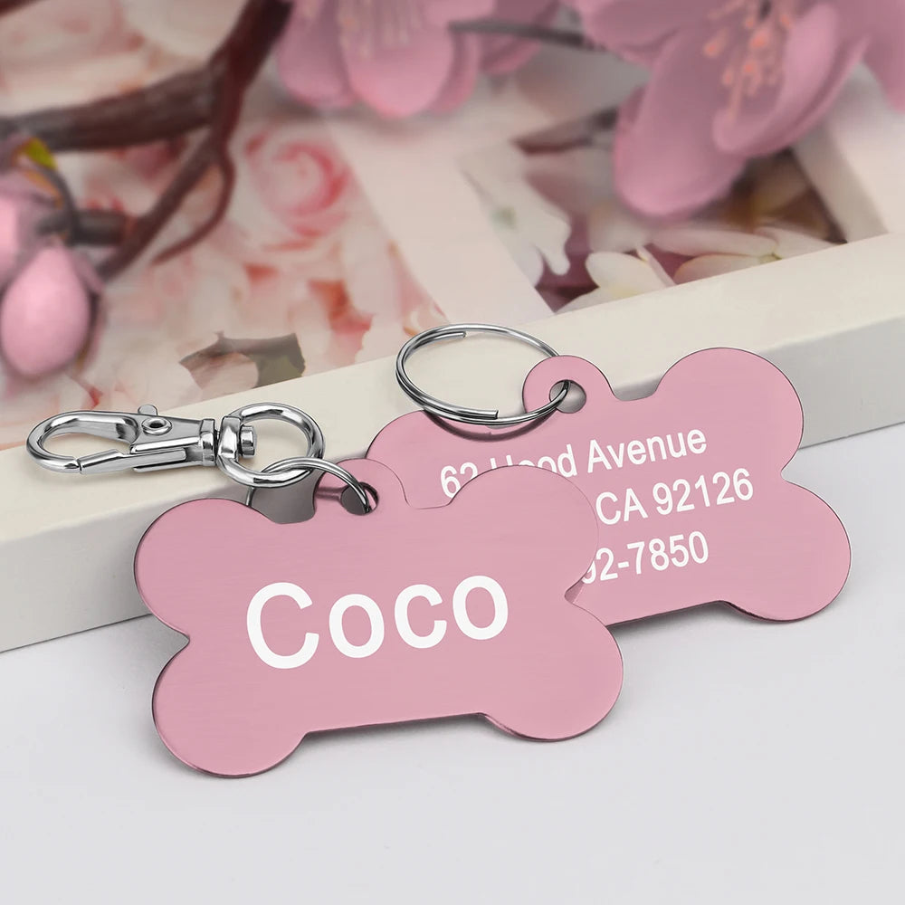 Bone-Shaped Stainless Pet ID Tag
