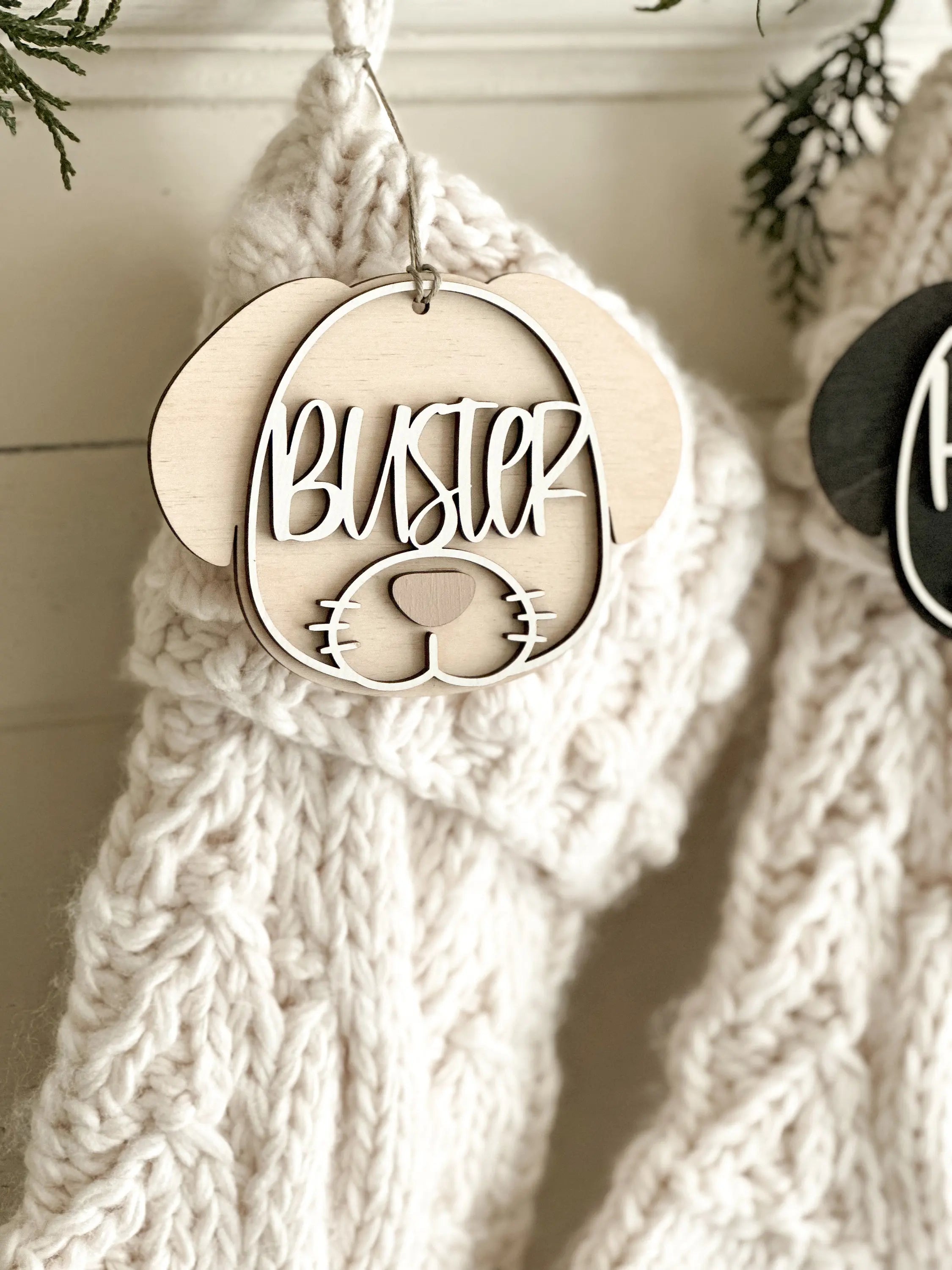 Personalized Wood DOG Ornament