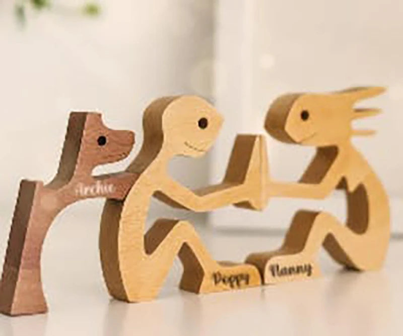 Heartfelt Wooden Pet Sculpture