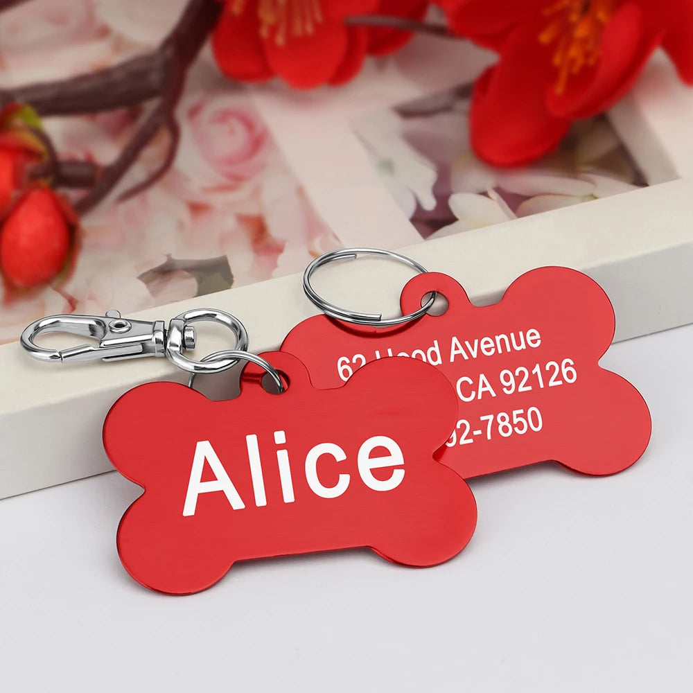 Bone-Shaped Stainless Pet ID Tag