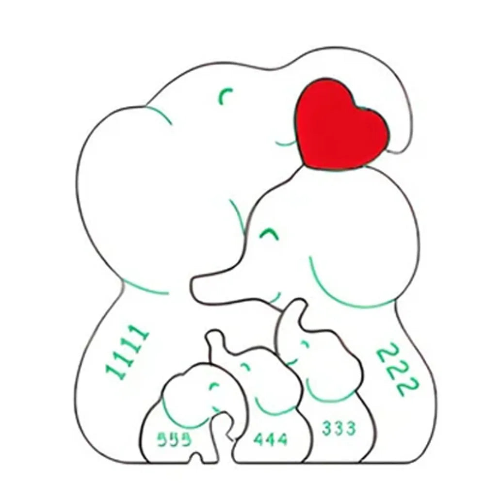 Wooden Elephant Family Puzzle