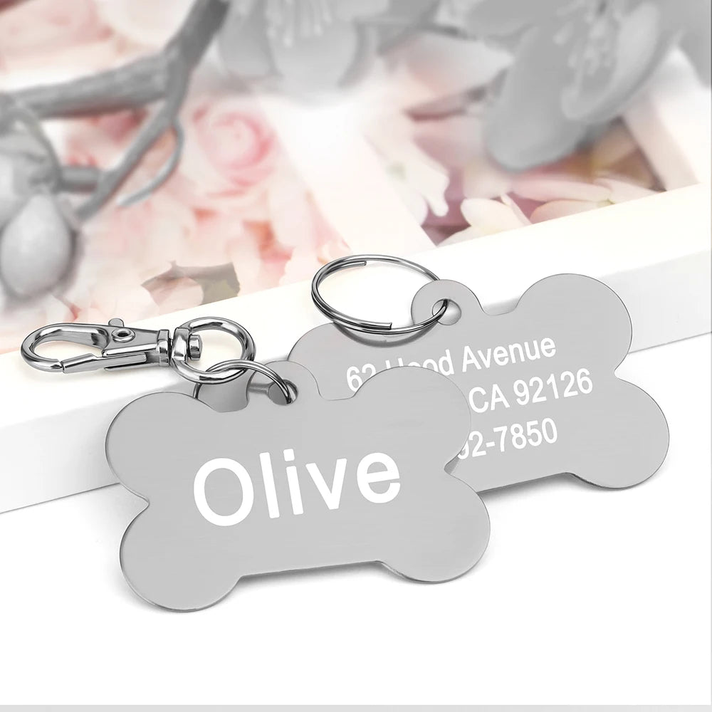 Bone-Shaped Stainless Pet ID Tag